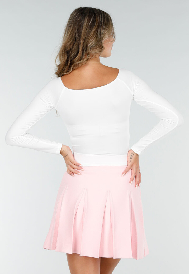 Witte Gedrapeerde Top met Overslag en Stretch