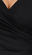 Zwarte Top met Overslag en Plooidetail van Stretch