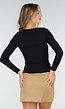 Zwarte Aangesloten Top Met Vierkante Hals En Stretch