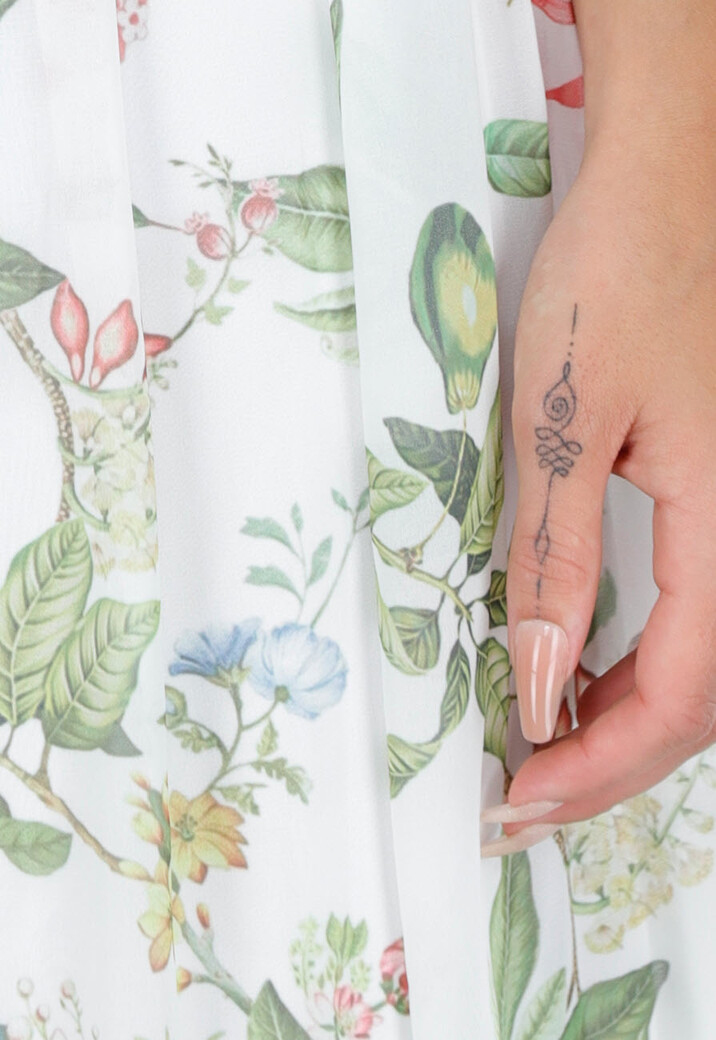 Lange Maxi Jurk met Bloemenprint en Spaghetti Bandjes