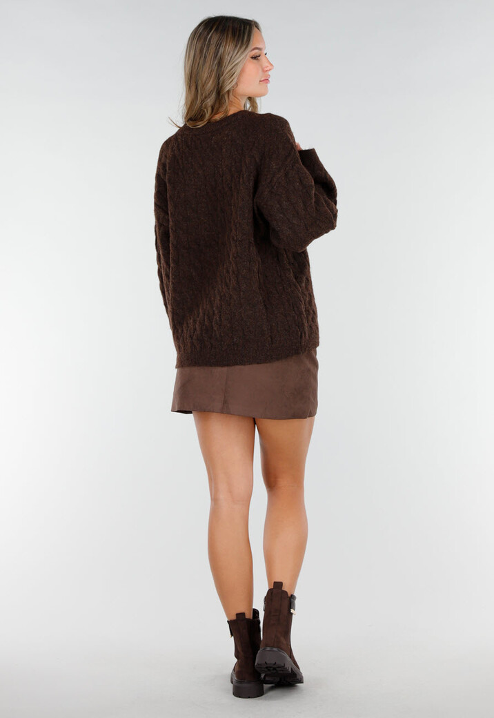 Bruine Enkellaarsjes met Chunky Zool en Suèdelook