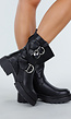 Zwarte Biker Boots met Gespen