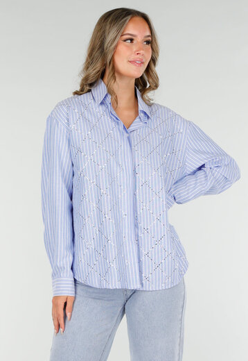 Gestreepte Blouse met Strass