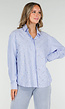 Blauw-Wit Gestreepte Blouse met Strass Steentjes