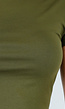 Groene Stretch Top met Col en Korte Mouwen