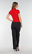 Rode Stretch Top met Col en Korte Mouwen