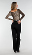 Luipaard Stretch Top met Overslag en Plooien