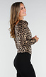 Luipaard Stretch Top met Overslag en Plooien