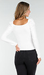 Witte Stretch Top met Overslag en Plooien