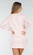 Roze Gebreid Vest met Lange Mouwen en Knoopsluiting