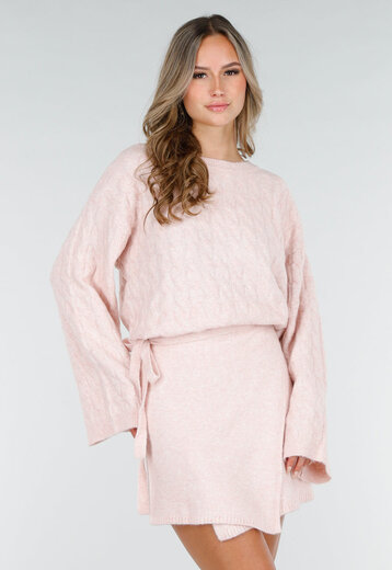 Lichtroze Stretch Kabeltrui