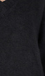 Zwarte Gebreide Trui met V-Hals en Lange Mouwen