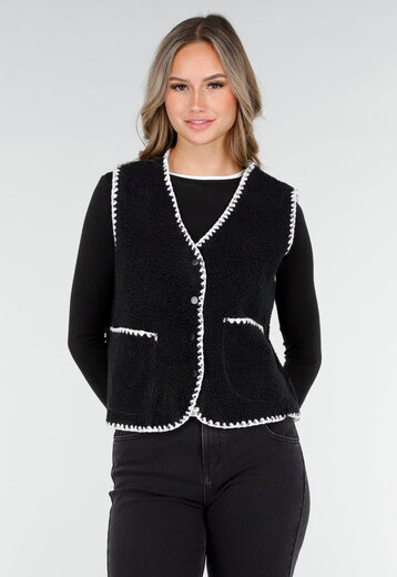 Zwart Teddy Gilet