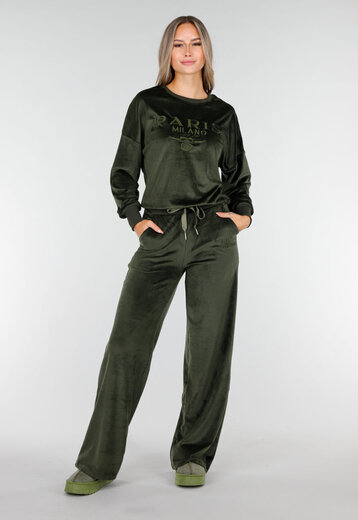 Groene Velours Stretch Set