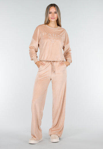 Roze Velours Stretch Joggingpak