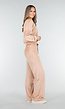 Roze Velours Joggingpak met Lange Mouwen en Wijde Broek