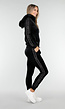 Zwart Velours Joggingpak met Capuchon en Nepbont