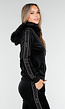 Zwart Velours Joggingpak met Capuchon en Nepbont