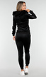 Zwart Velours Joggingpak met Capuchon en Nepbont