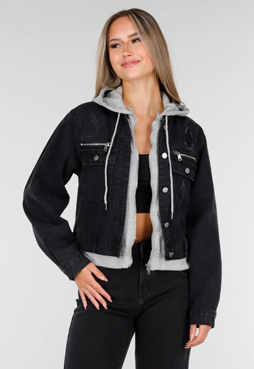 Zwarte Spijkerjas met Capuchon
