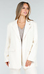 Crèmekleurige Oversized Blazer met Reverskraag en Knopen