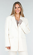 Crèmekleurige Oversized Blazer met Reverskraag en Knopen