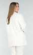 Crèmekleurige Oversized Blazer met Reverskraag en Knopen