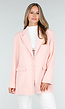 Lichtroze Oversized Blazer met Knoopsluiting en Reverskraag