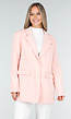 Lichtroze Oversized Blazer met Knoopsluiting en Reverskraag