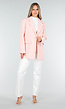 Lichtroze Oversized Blazer met Knoopsluiting en Reverskraag