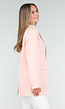 Lichtroze Oversized Blazer met Knoopsluiting en Reverskraag