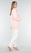Lichtroze Oversized Blazer met Knoopsluiting en Reverskraag
