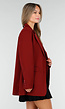 Bordeauxrode Oversized Blazer met Knoopsluiting en Reverskraag
