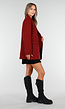 Bordeauxrode Oversized Blazer met Knoopsluiting en Reverskraag