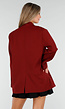 Bordeauxrode Oversized Blazer met Knoopsluiting en Reverskraag