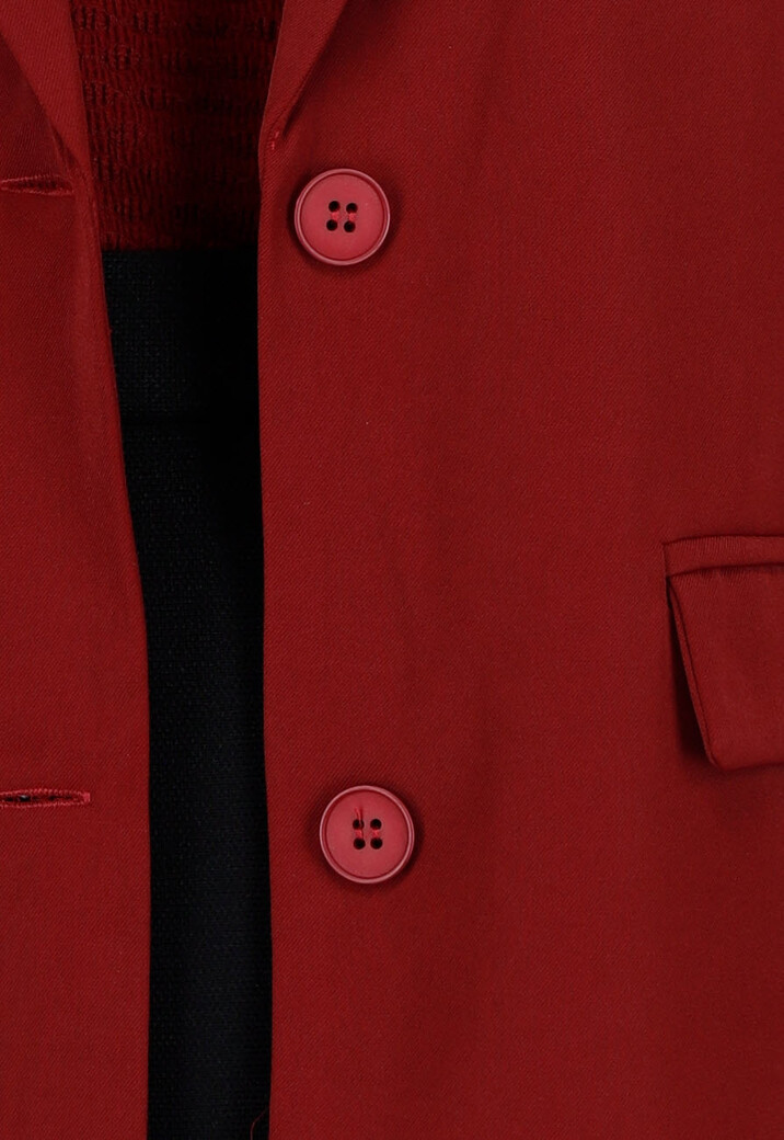 Bordeauxrode Oversized Blazer met Knoopsluiting en Reverskraag