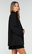 Zwarte Oversized Blazer met Knoopsluiting en Reverskraag