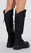 Zwarte Kniehoge Laarzen met Grove Zool en Rits