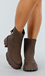 Bruine Enkelhoge Laarzen met Grove Zool en Rits