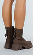 Bruine Enkelhoge Laarzen met Grove Zool en Rits