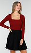 Bordeaux Top met Square Neck