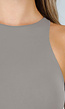 Grijze Stretch Bodysuit met Hoge Hals en String Achterkant