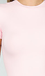 Roze Bodysuit met Korte Mouwen en String Achterkant