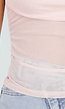 Roze Mesh Crop Top met Rimpeldetail en Stretch