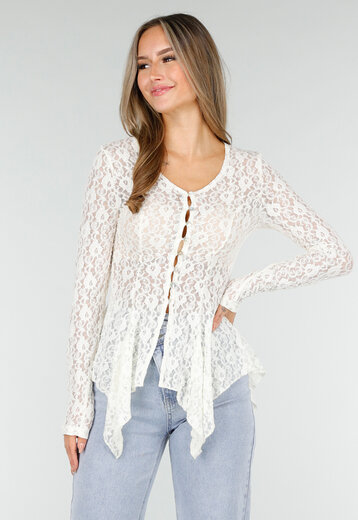 Witte Kanten Stretch Top