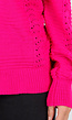 Fuchsia Gebreide Trui met Cut Out en Off Shoulder