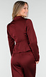 Bordeauxrode Satijnlook Wrap Blazer met Striksluiting