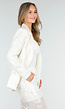 Witte Pailletten Set met Blazer en Rechte Broek