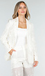 Witte Pailletten Set met Blazer en Rechte Broek