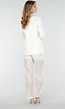 Witte Pailletten Set met Blazer en Rechte Broek